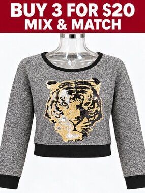 Express Sequin Tiger Top Size SP Small Petite